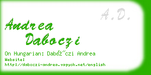 andrea daboczi business card